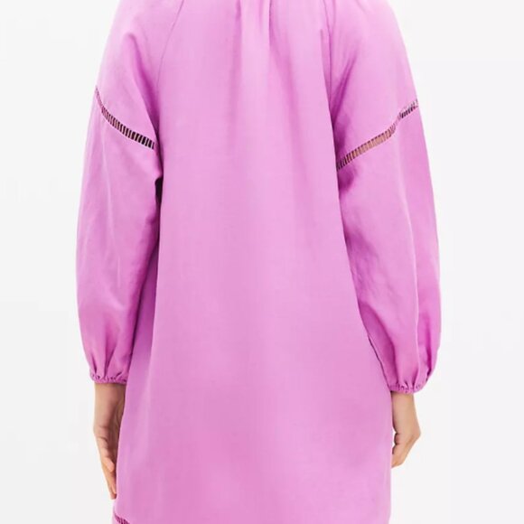 NWT LOFT Petite Cutout Linen-Blend Pocket Dress – Lilac Taffy – Size Petite Medi - Picture 3 of 8